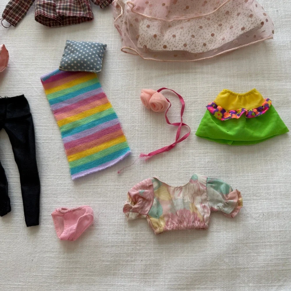 Vintage Mixed HOMEMADE BARBIE Clothes Lot Gowns Skirts Tops Accessories 15pc+